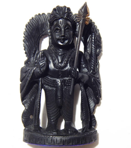 Lord Karthikeya Ebony Wood Murti