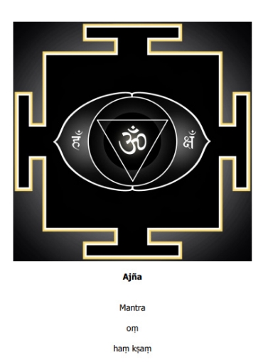 Ajna chakra yantra on paper