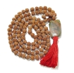 Rudraksha Mala with Unakite Pendant