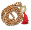 Rudraksha Mala with Golden Rutile Pendant