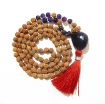 Rudraksha Mala with Amethyst Dark  Pendant & Beads