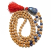 Rudraksha Mala with Lapis Lazuli Pendant & Beads