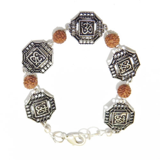 Picture of 5 seitiges Rudraksha und AUM Kupferperlen Armband