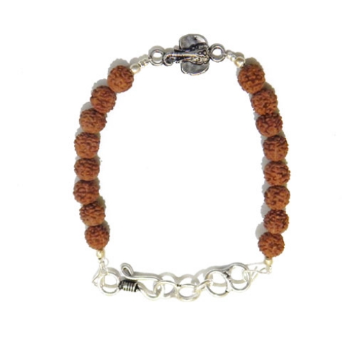 Picture of 5-seitiges Rudraksha und Ganesha Kupferperlen Armband