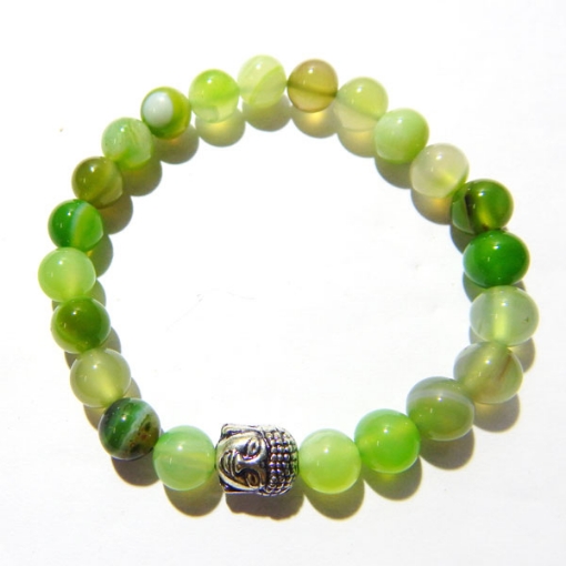 Picture of   Green Banded Agate Gemstone Bracelet 