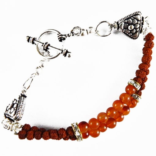 Picture of Carnelian & Rudraksha Beads Bracelet