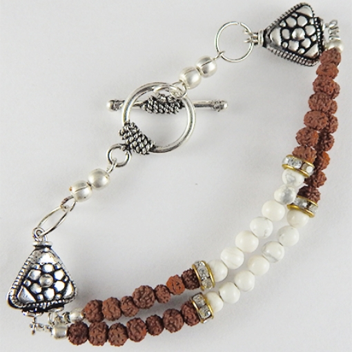 Picture of Howlite & Rudraksha Beads Bracelet