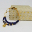 Picture of Lapis Lazuli 6mm round Gold Chain Bracelet