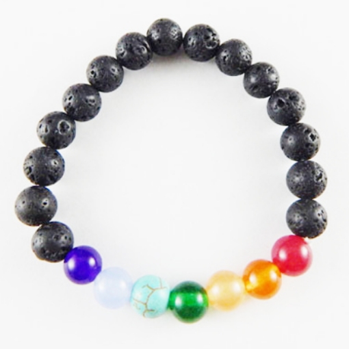 Picture of Lava Beads 7 Chakra Bracelet