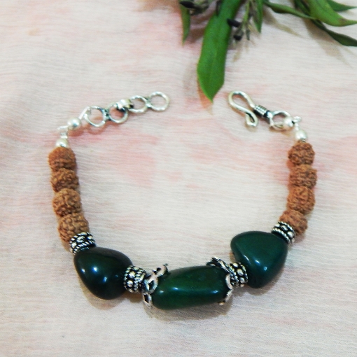 Picture of Green Aventurine & Rudraksha Beads Bracelet