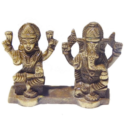 Picture of Messing Lakshmi Ganesh Statue Set