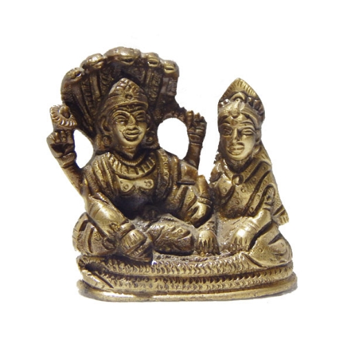 Picture of Messingstatue des Herrn Vishnu und der Göttin Lakshmi