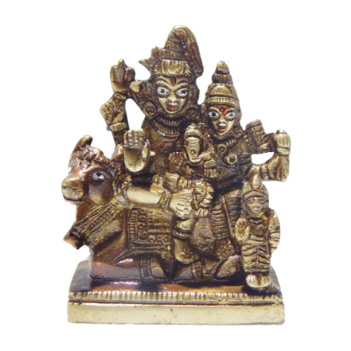 Picture of Shiva, Parvathi- und Ganesh-Statue aus Messing