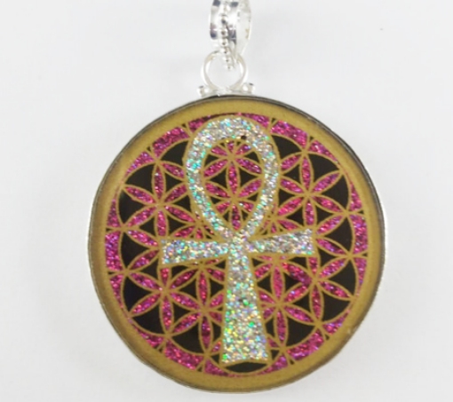 Picture of Ankh mit Blume des Lebens, heiliger geometrischer Anhänger