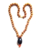 Picture of 5 Mukhi (Gesicht) Rudraksha Mala mit facettiertem schwarzem Onyx-Trommelanhänger