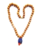 Picture of 5 Mukhi (Face) Rudraksha Mala with Faceted Lapis Tumble Pendant