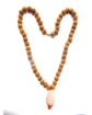 Picture of 5 Mukhi (Face) Rudraksha Mala with Faceted Rose Quartz Tumble Pendant