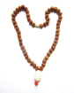 Picture of 5 Mukhi (Face) Rudraksha Mala with Faceted White Agate Tumble Pendant