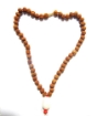 Picture of 5 Mukhi (Face) Rudraksha Mala with Faceted White Agate Tumble Pendant