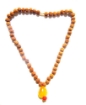 Picture of 5 Mukhi (Face) Rudraksha Mala with Faceted Yellow Aventurine Tumble Pendant