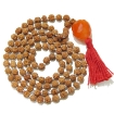 Picture of Rudraksha Mala mit facettiertem Karneol-Trommelanhänger