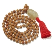 Picture of Rudraksha Mala mit goldenem Rutil-Facetten-Anhänger