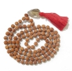 Picture of Rudraksha Mala mit facettiertem Rauchquarz-Trommelanhänger